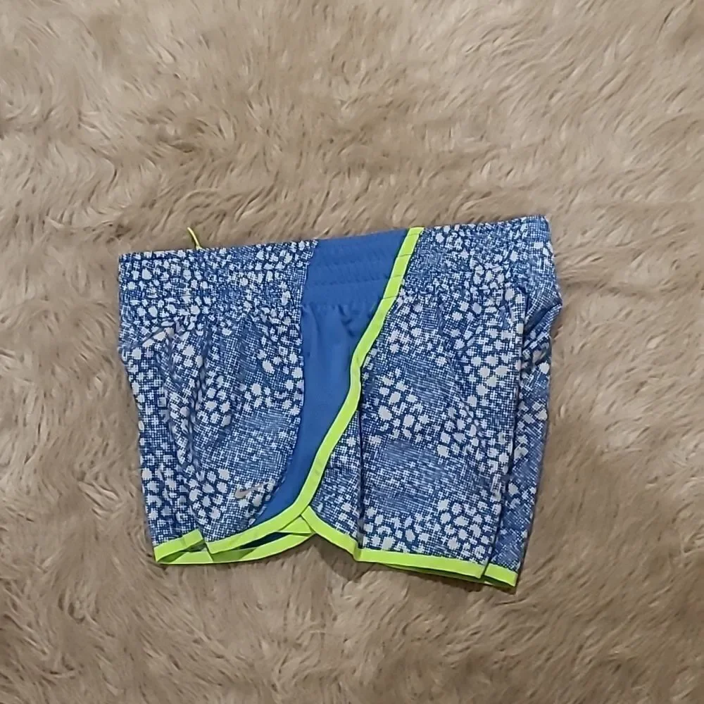 Nike womens blue and lime green work put shorts size small‎